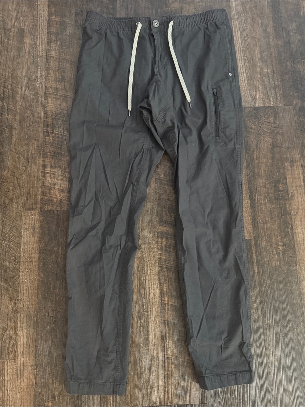 Vuori Ripstop Pants Men's L Gray 31" Inseam Drawstring Stretch Climber Outdoor
